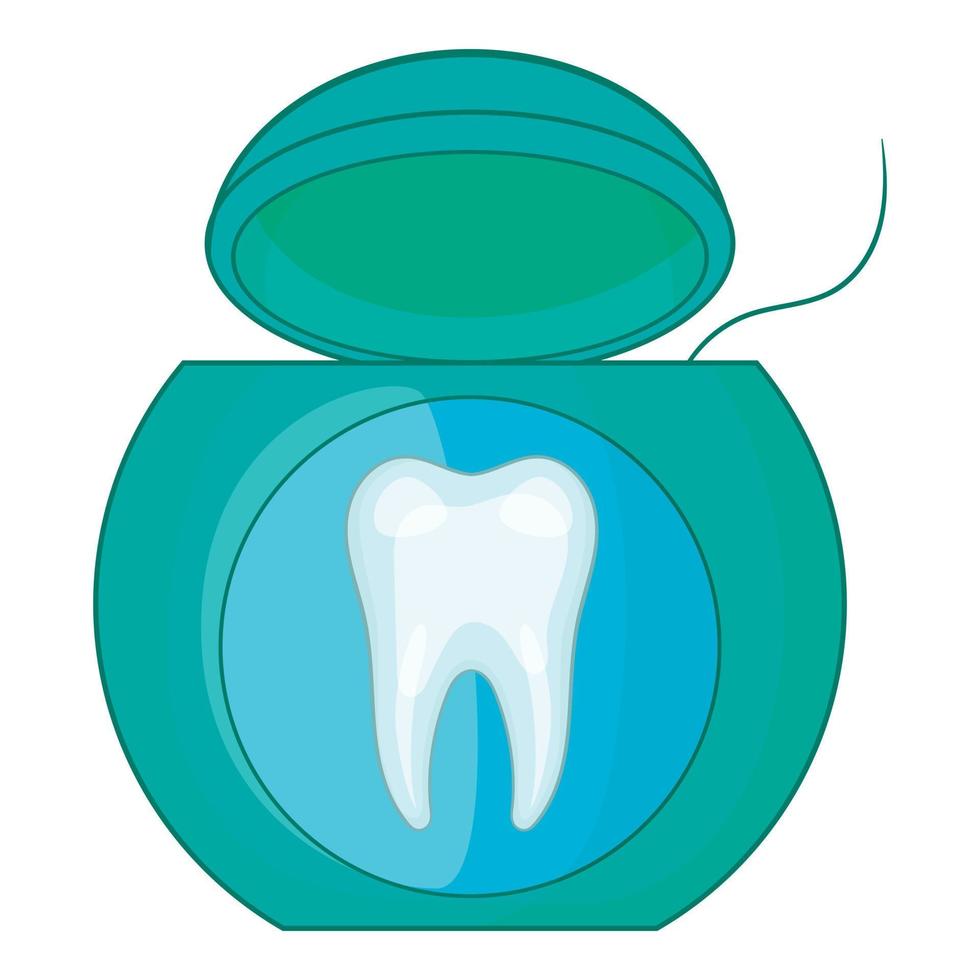 Dental floss icon, cartoon style vector