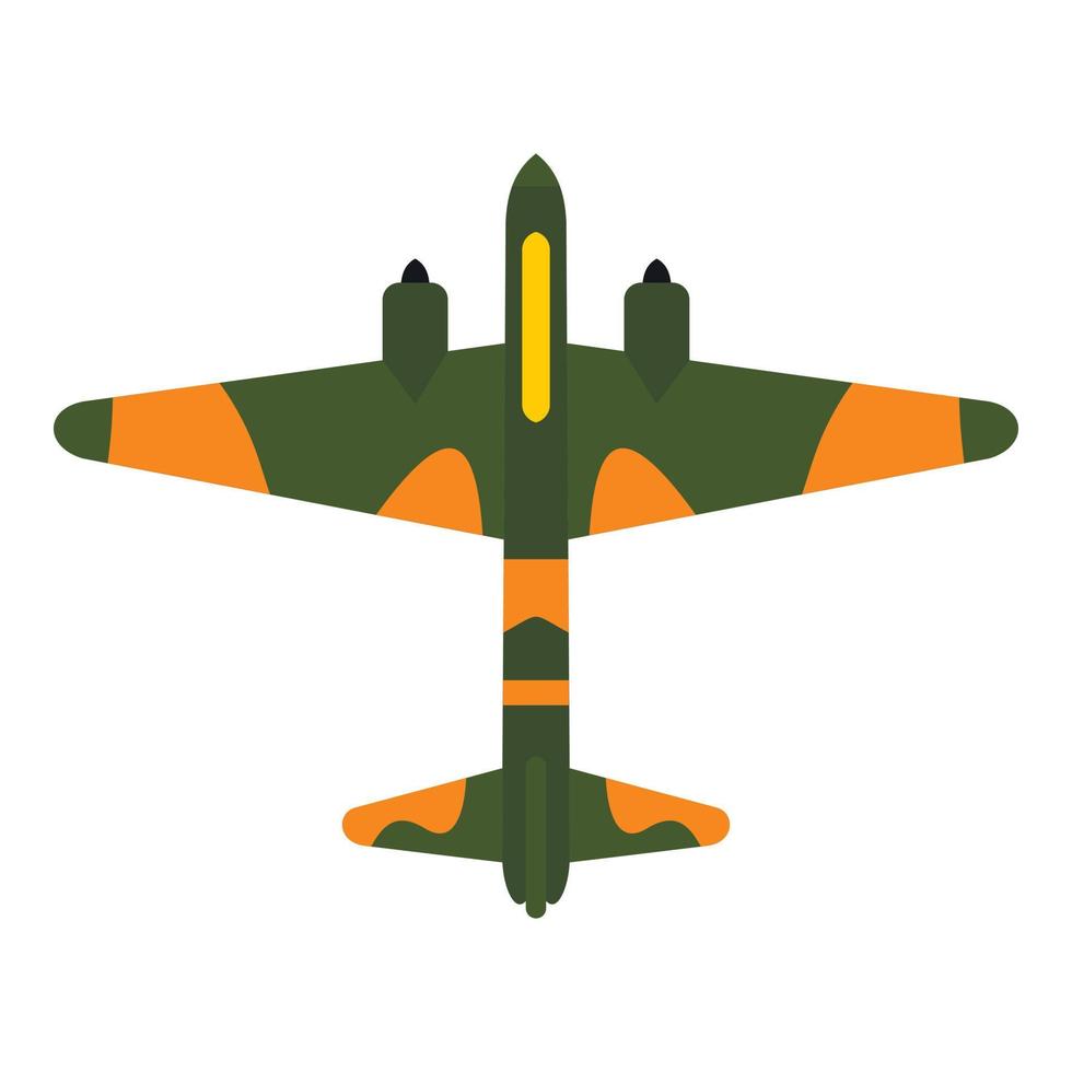 Military plane icon, flat style vector