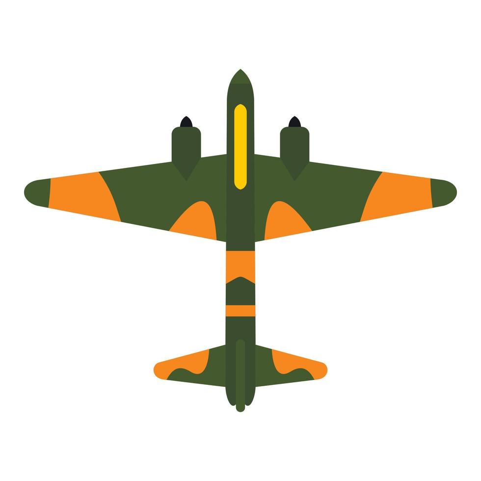 Military plane icon, flat style vector