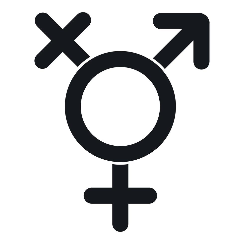 Transgender sign icon, simple style vector