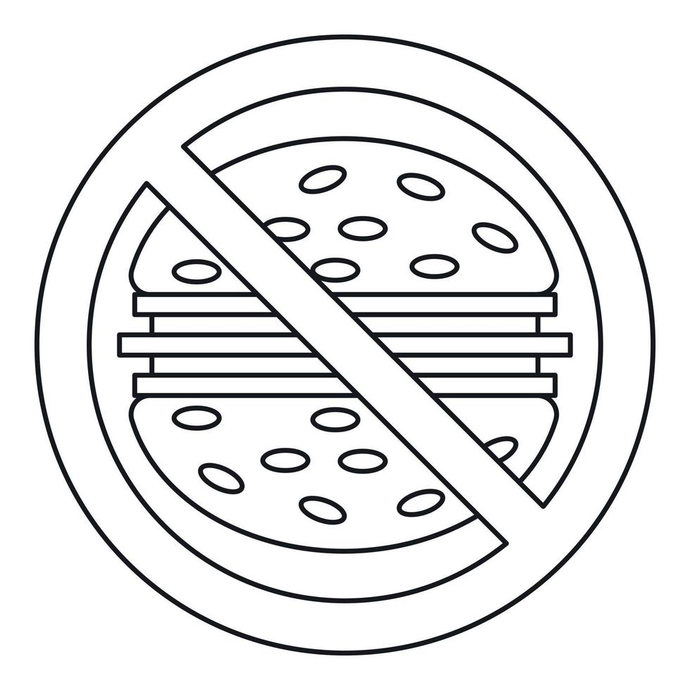 Fast food danger icon, outline style vector