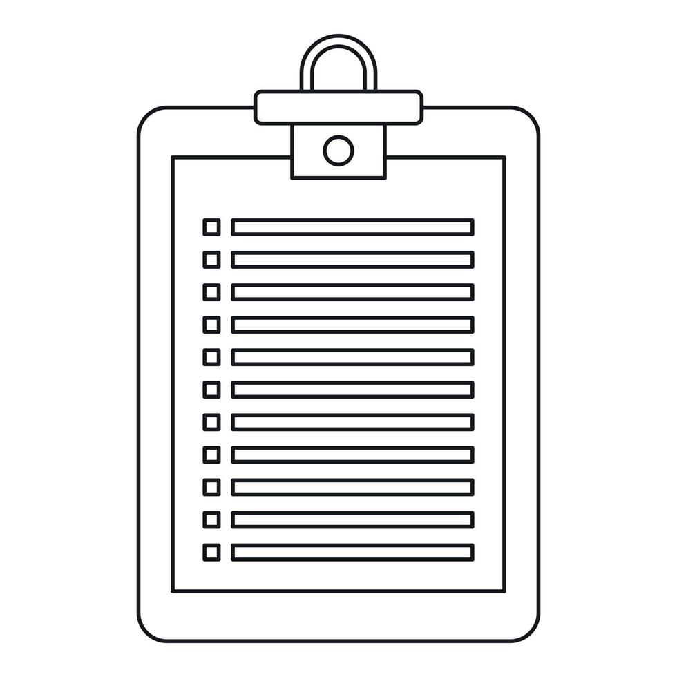 Checklist icon, outline style vector
