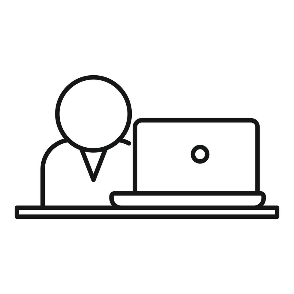 Manager online meeting icon, outline style vector
