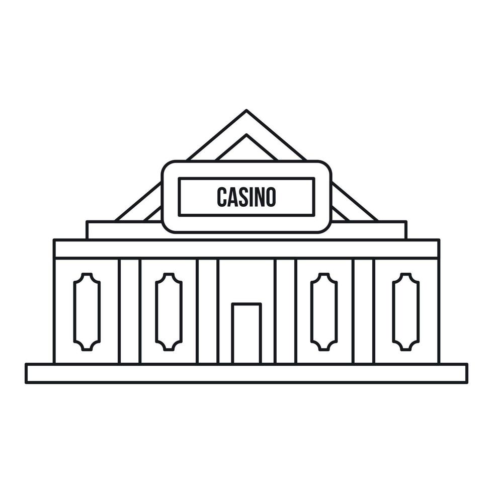 icono de casino, estilo de contorno vector