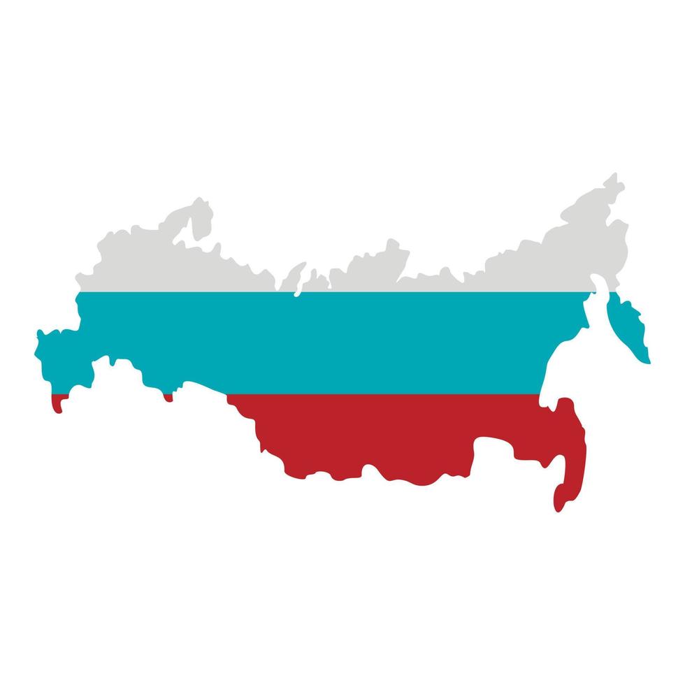 Russia map icon, flat style vector