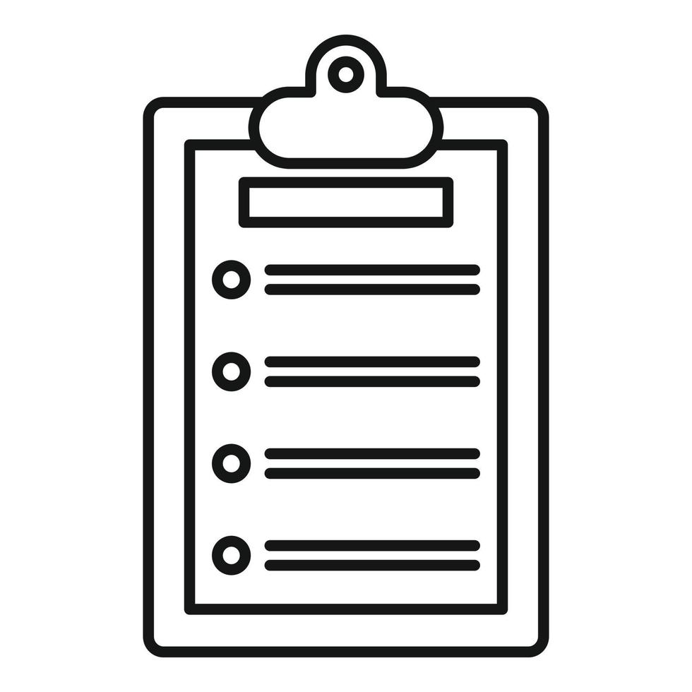 Syllabus clipboard icon, outline style vector