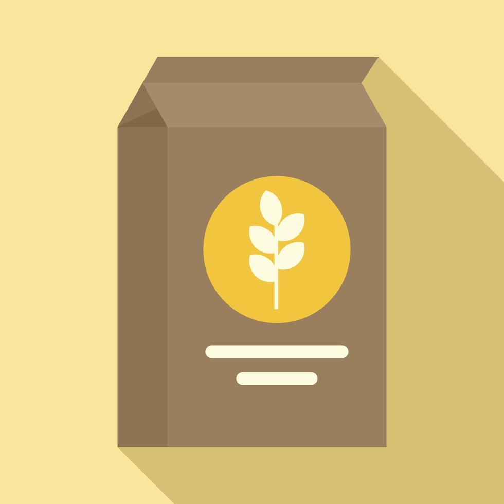 Paper flour package icon, flat style vector