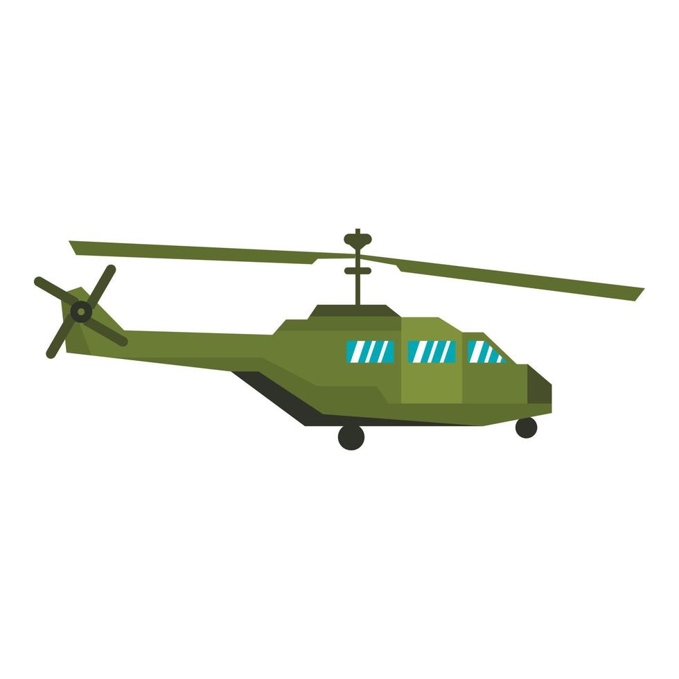 icono de helicóptero militar, estilo plano vector