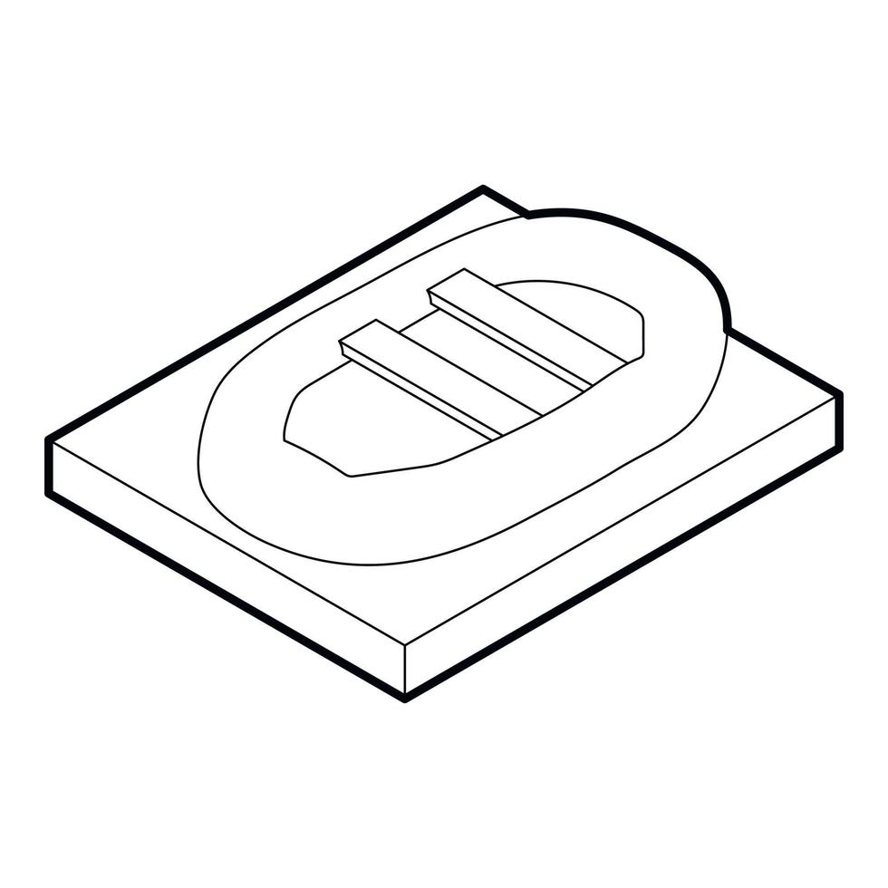Inflatable boat icon, outline style vector