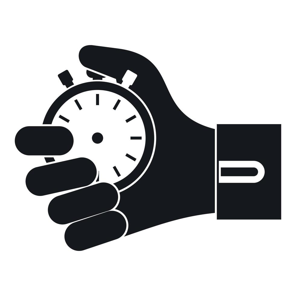 icono de cronómetro de mano, estilo simple vector