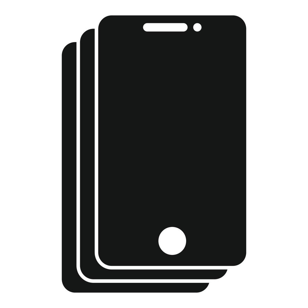 icono de paquete de vidrio protector, estilo simple vector