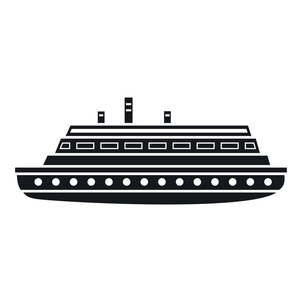 Long ship icon, simple style vector