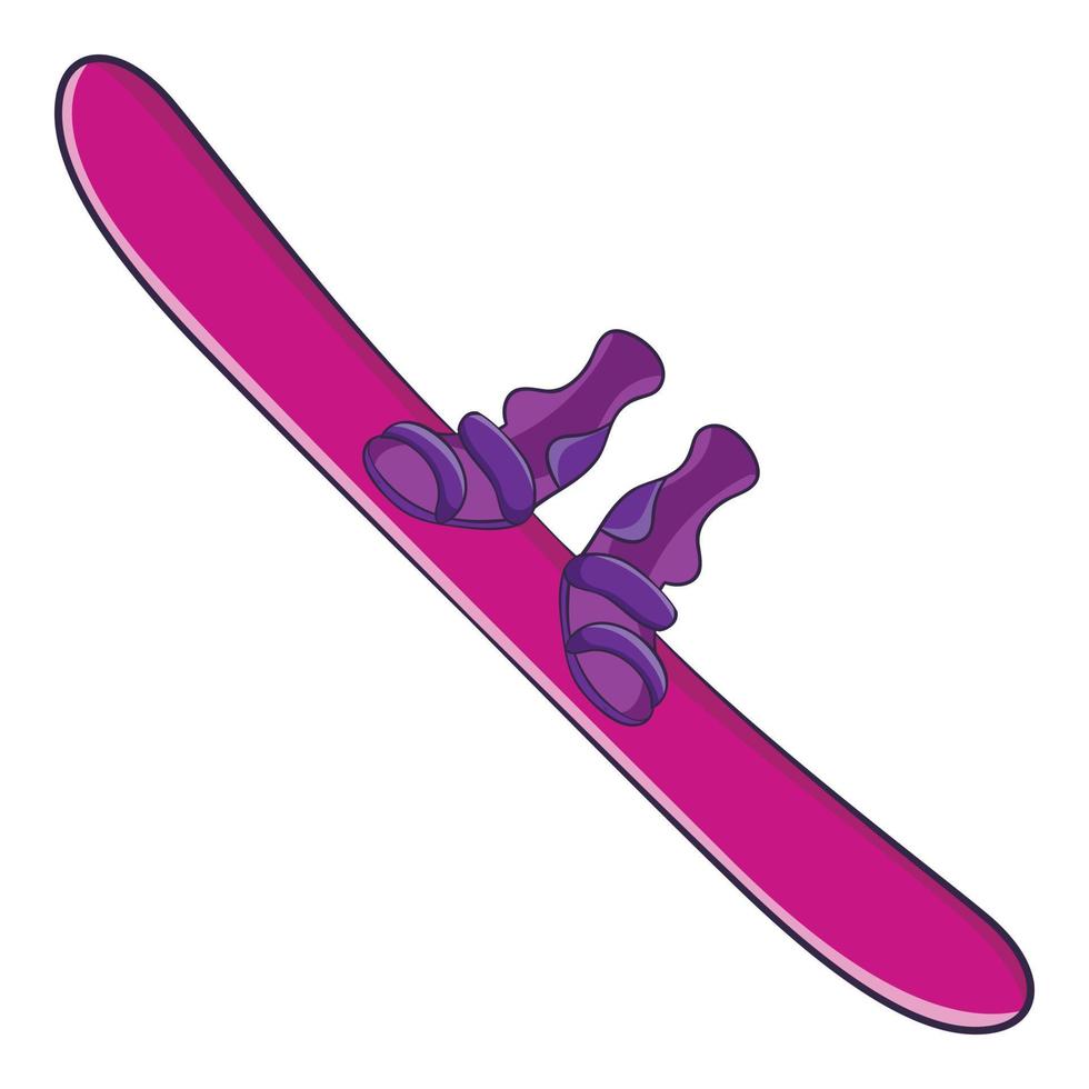 icono de equipo de deporte de snowboard, estilo de dibujos animados vector
