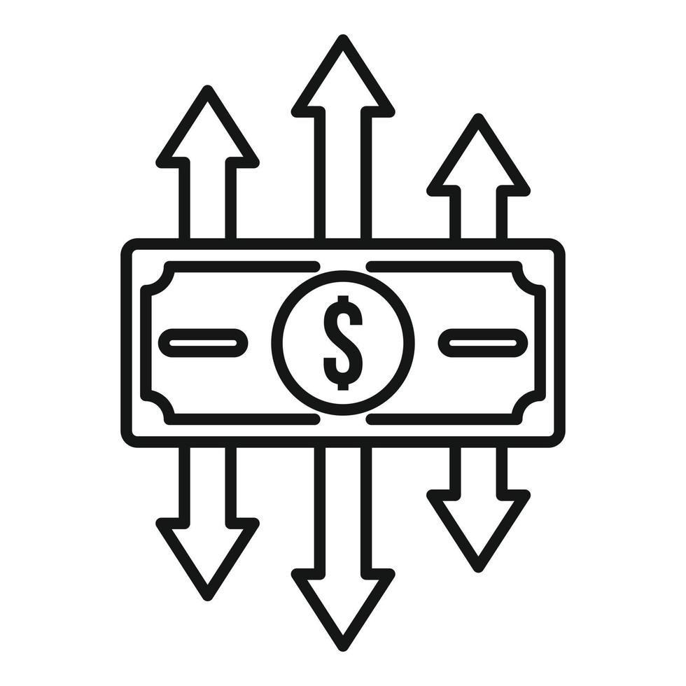 Profit restructuring icon, outline style vector