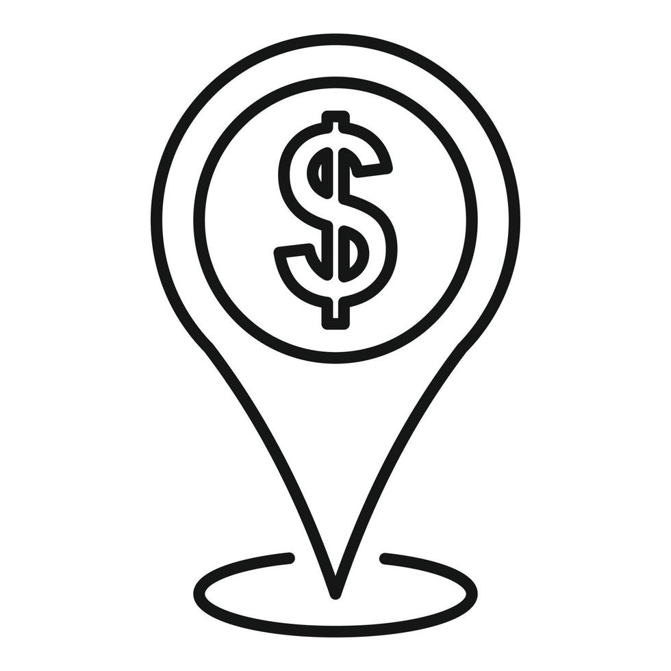 Money market location icon, outline style vector