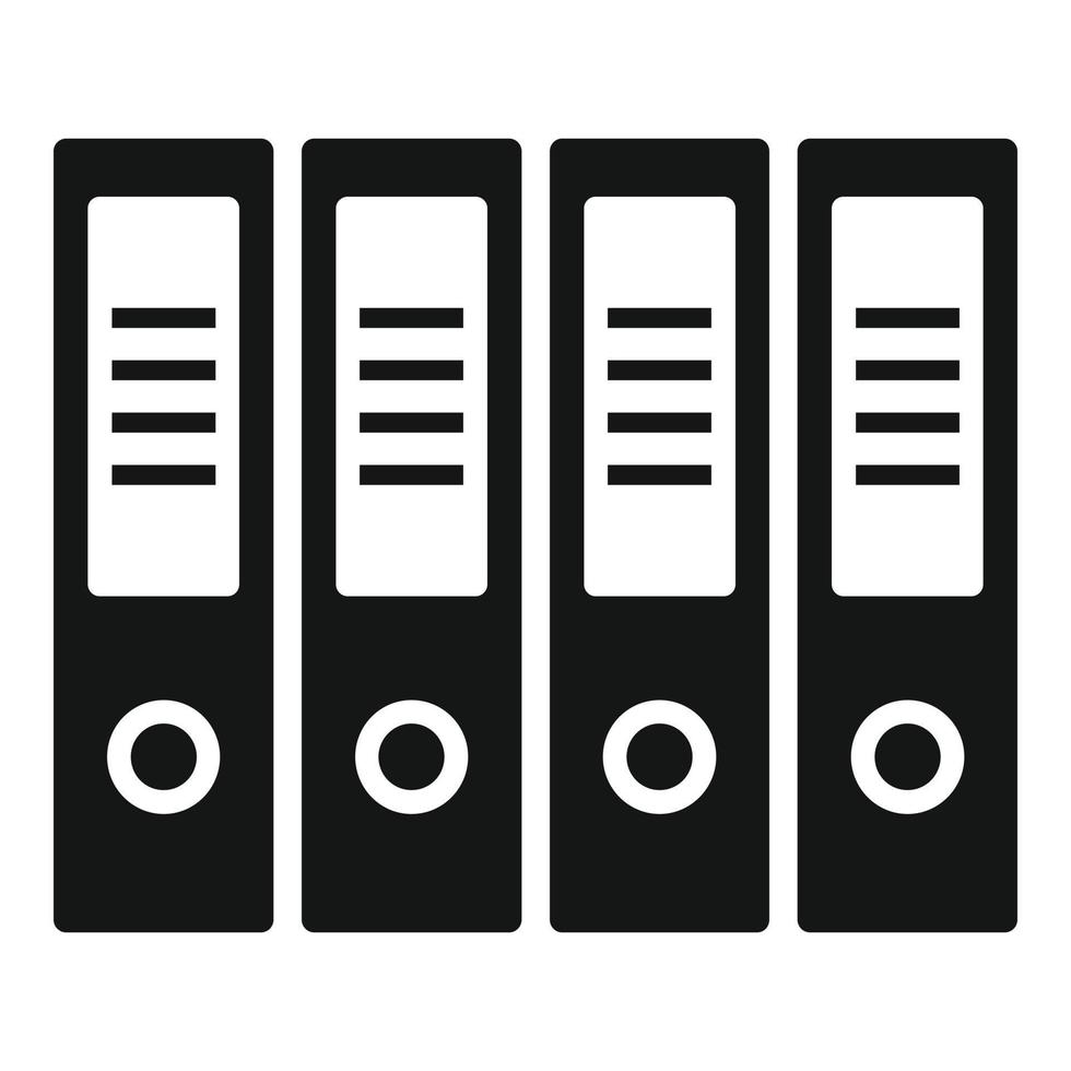 Office folder stack icon, simple style vector