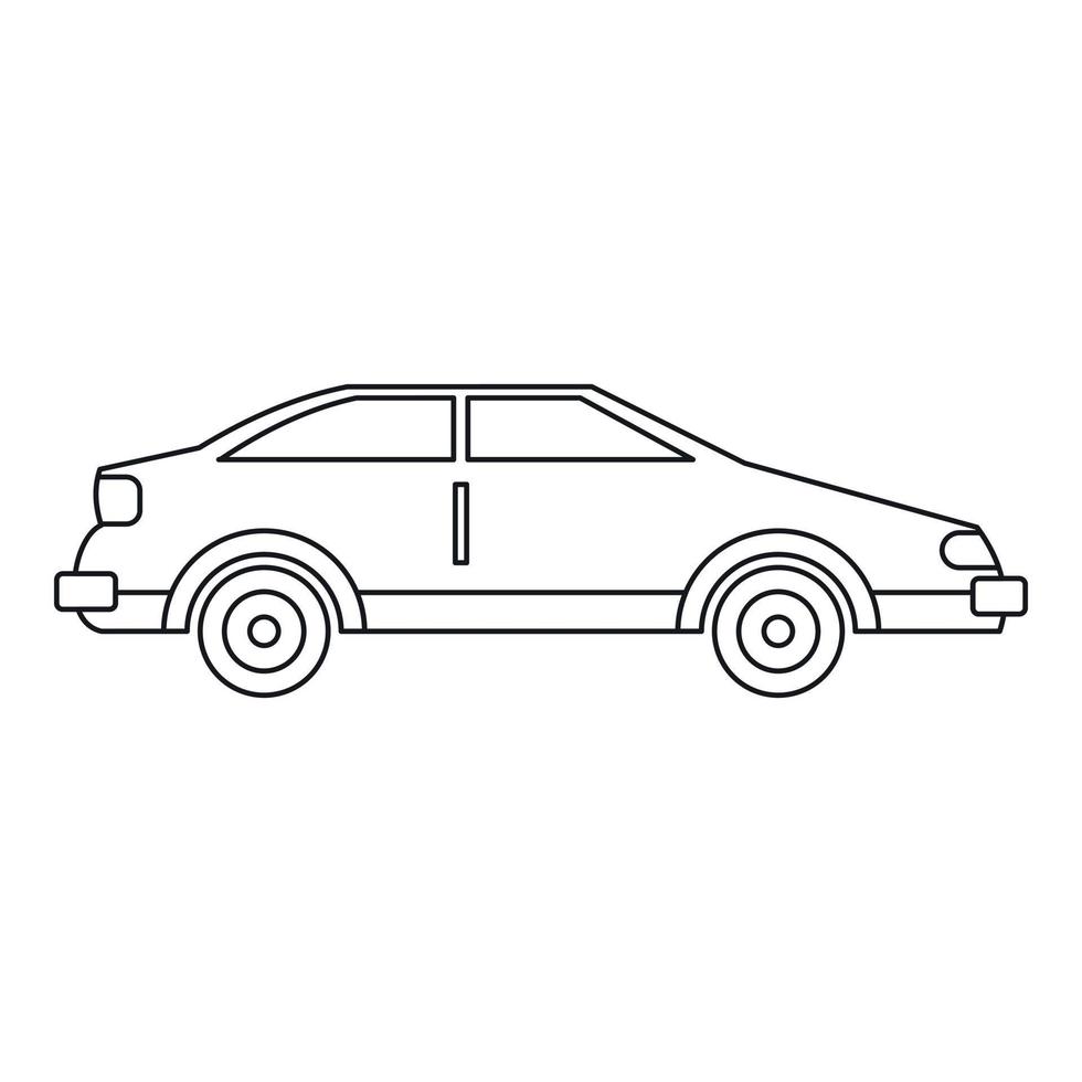 icono de coche, estilo de contorno vector