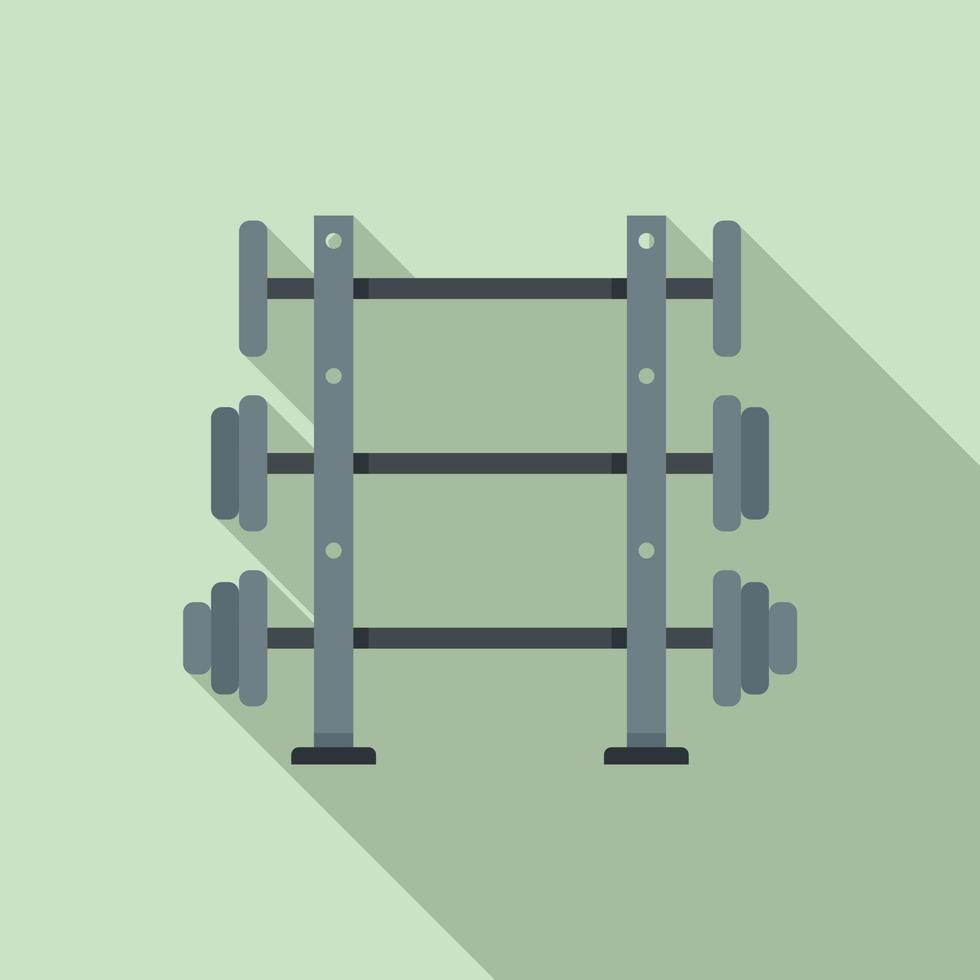 Barbells stand icon, flat style vector