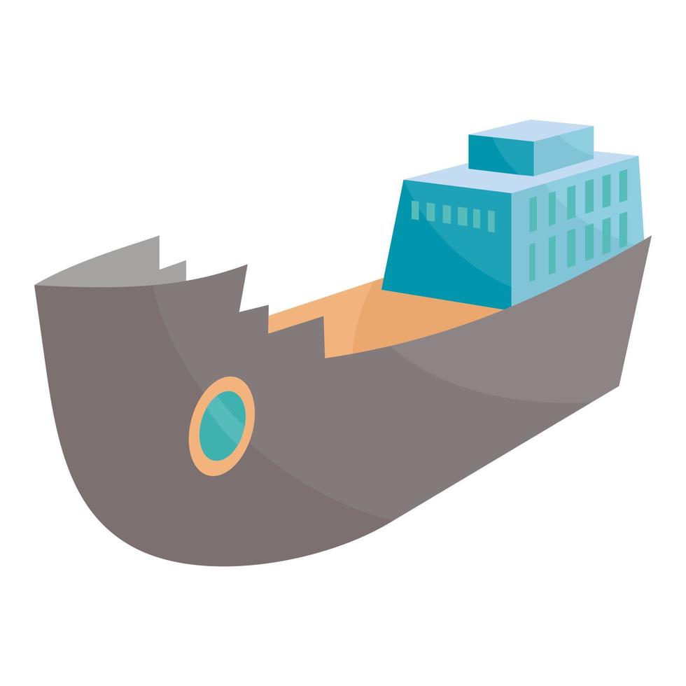 Ship icon, cartoon style vector