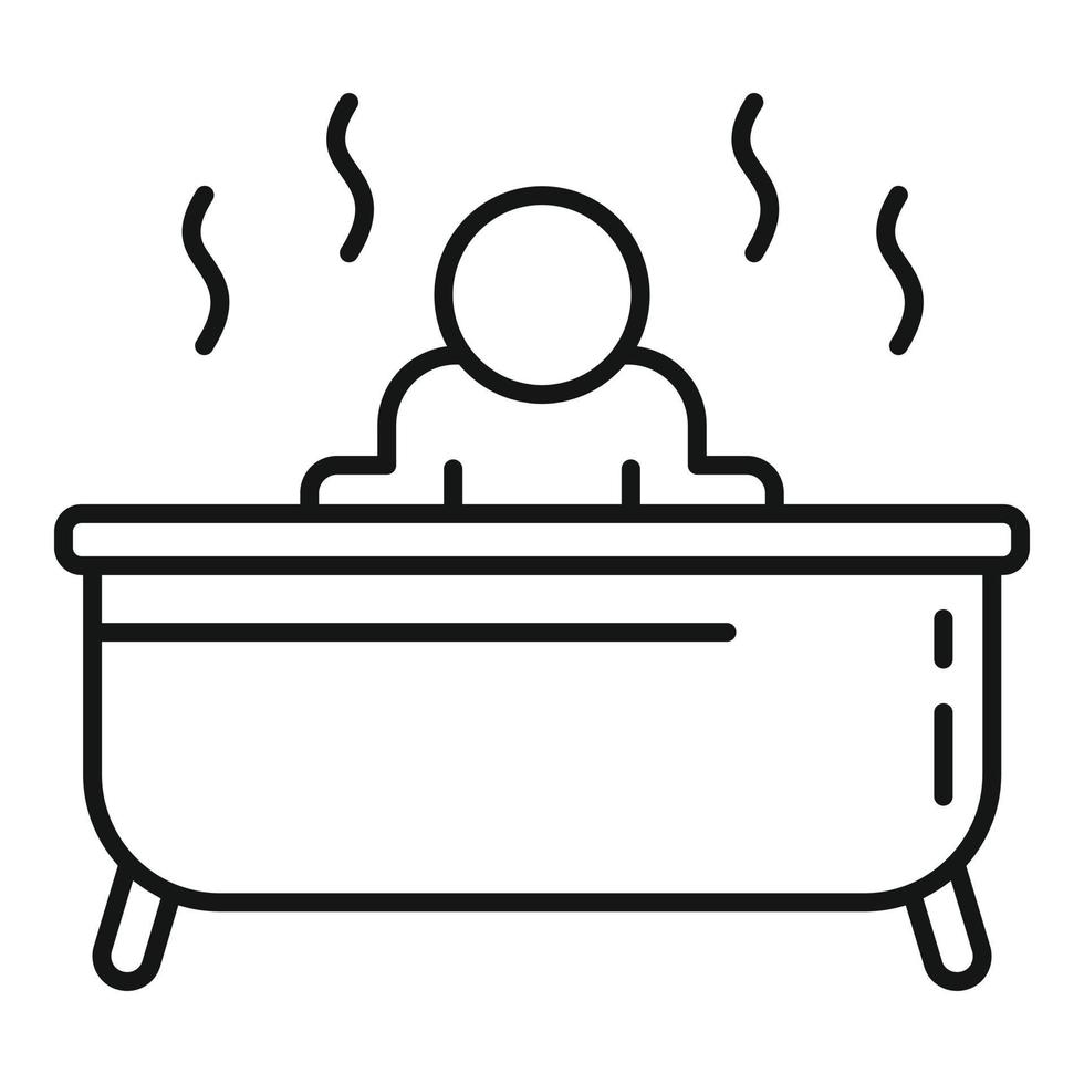 hombre en icono de jacuzzi, estilo de contorno vector