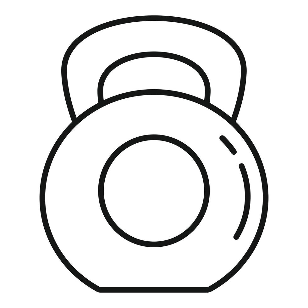 Hard kettlebell digestion icon, outline style vector