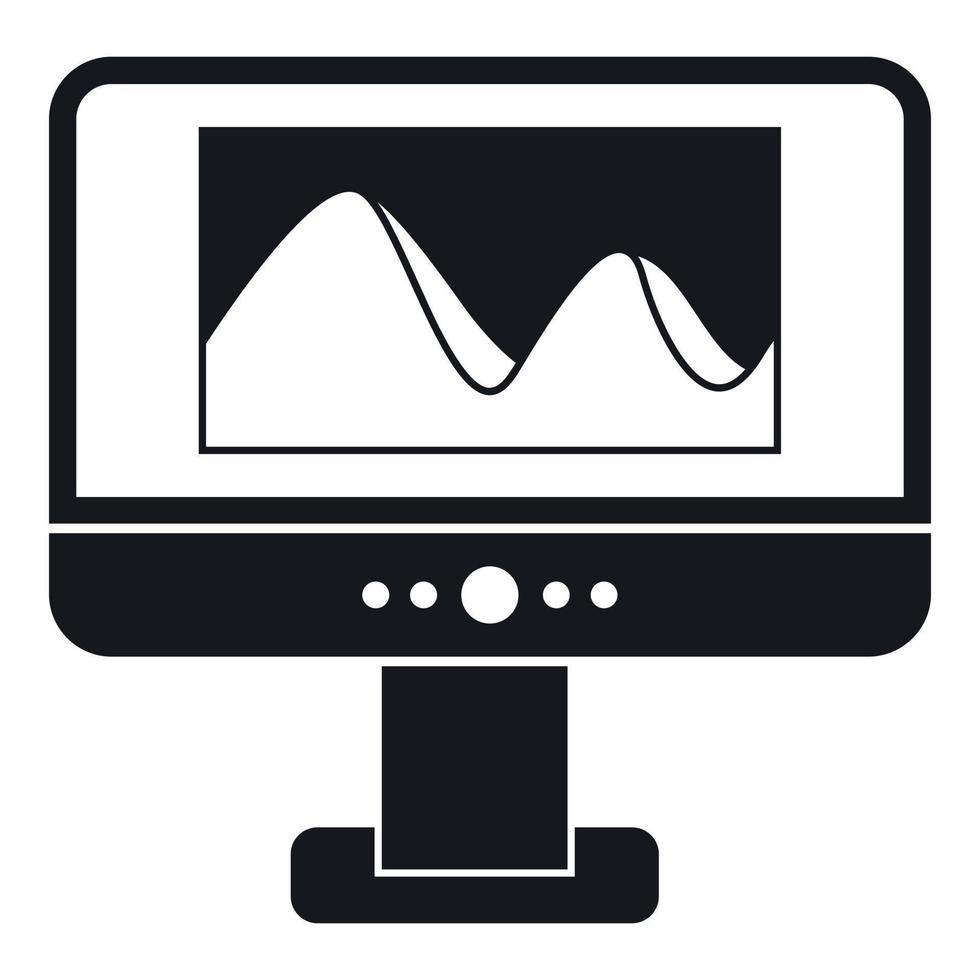 Computer monitor with photo on screen icon vector