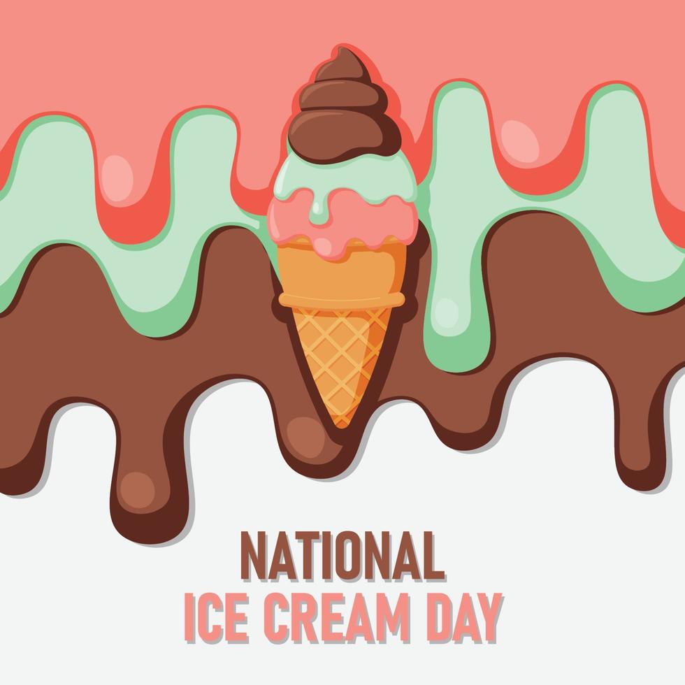 antecedentes del día nacional del helado. vector