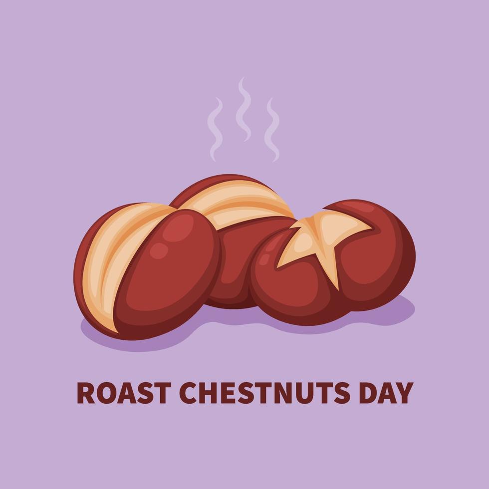 Roast Chestnuts Day background. vector