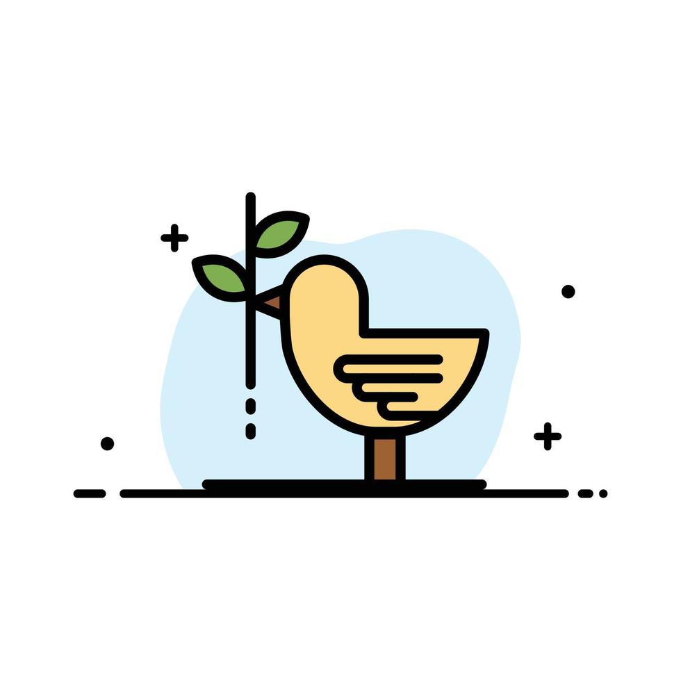 Agreement Dove Friendship Harmony Pacifism  Business Flat Line Filled Icon Vector Banner Template