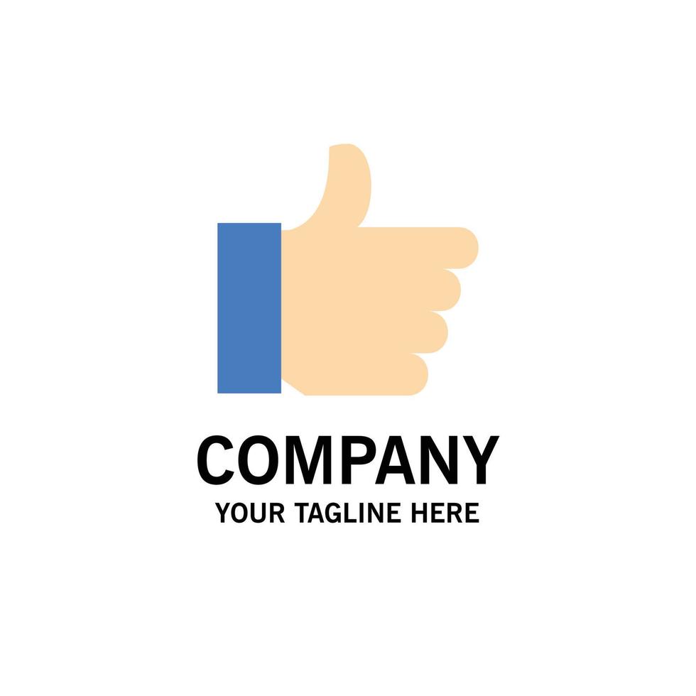 Hand Like Vote Love Business Logo Template Flat Color vector