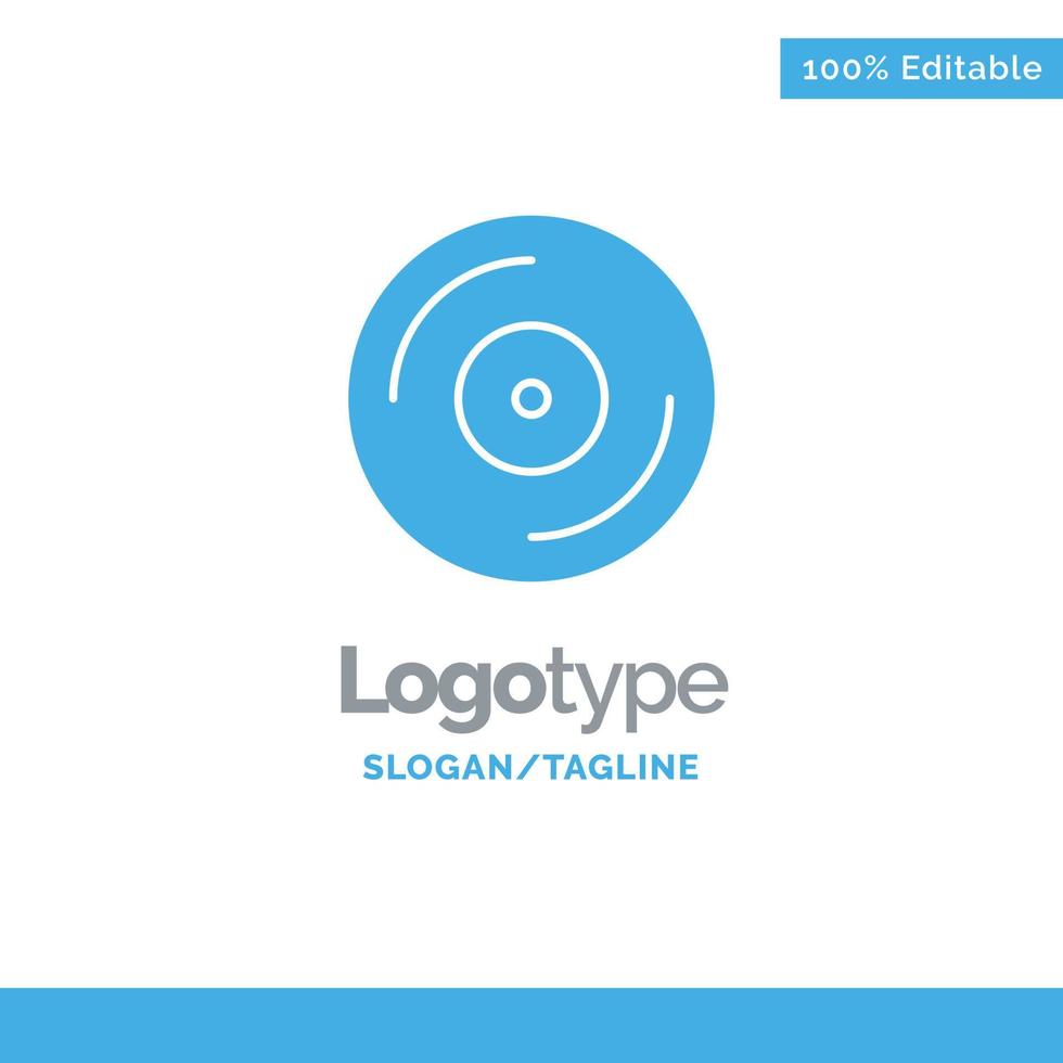 cd dvd studio blue solid logo plantilla lugar para eslogan vector