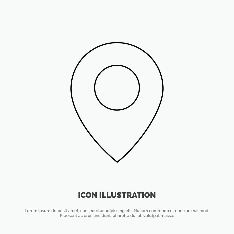 Twitter Location Map Line Icon Vector
