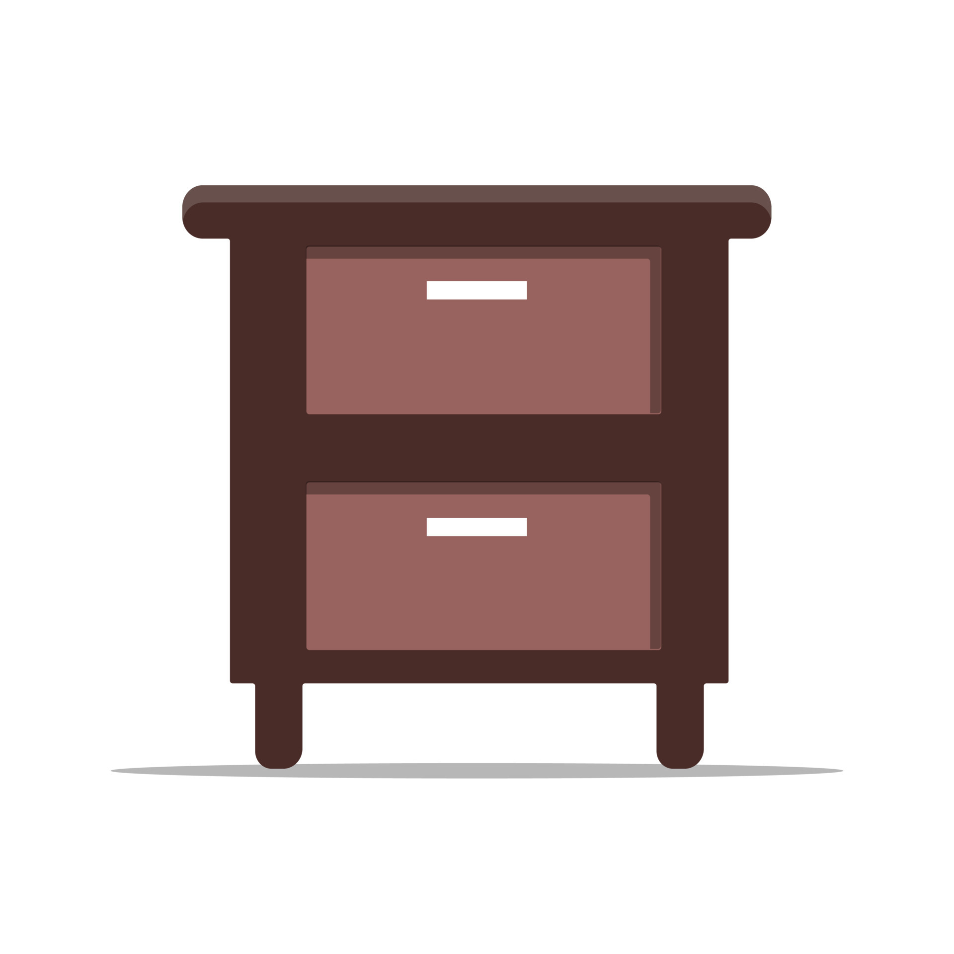 Furniture home drawer, table design flat vector illustration