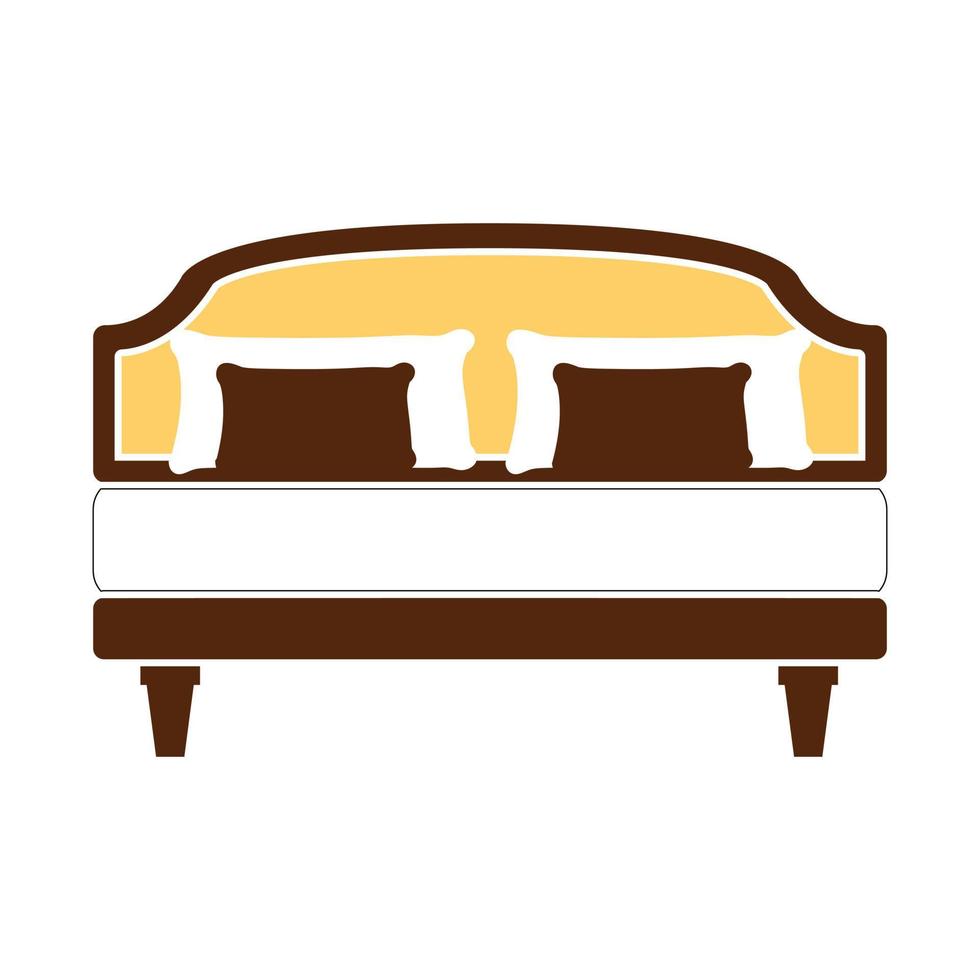 icono de cama sobre fondo blanco. ilustración vectorial colorido conjunto gráfico de camas con almohadas. muebles de dormitorio modernos. ilustración vectorial de estilo plano. vector