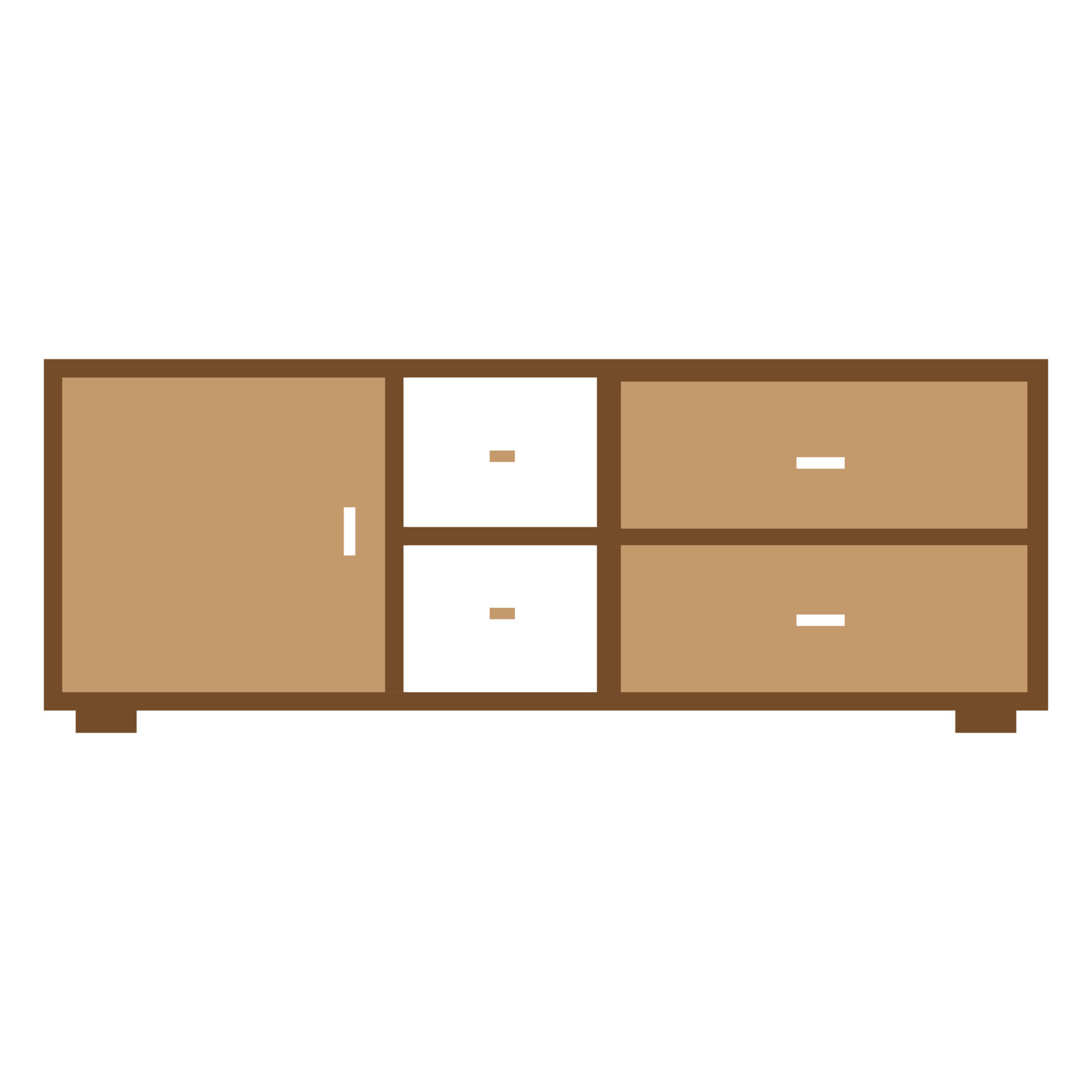 Furniture home drawer, table design flat vector illustration