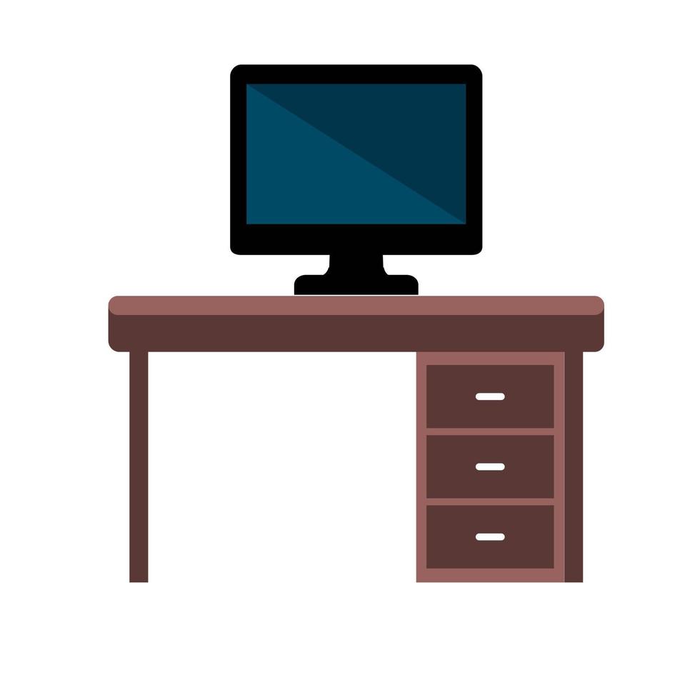 Furniture cabinet, home drawer, table design flat vector illustration. Home interior design element made of natural materials. Vector flat cartoon style illustration.