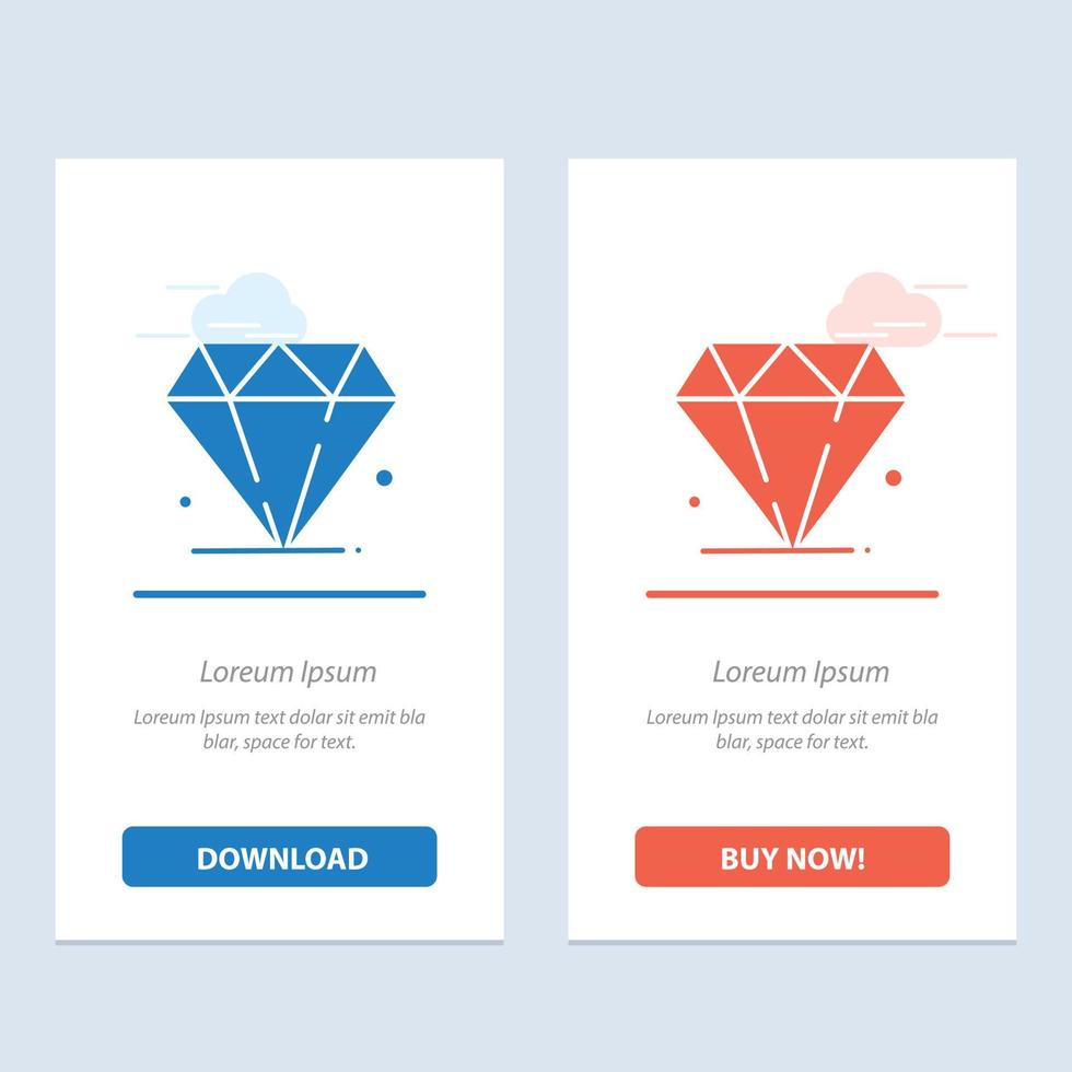 diamante joya madrigal azul y rojo descargar y comprar ahora plantilla de tarjeta de widget web vector