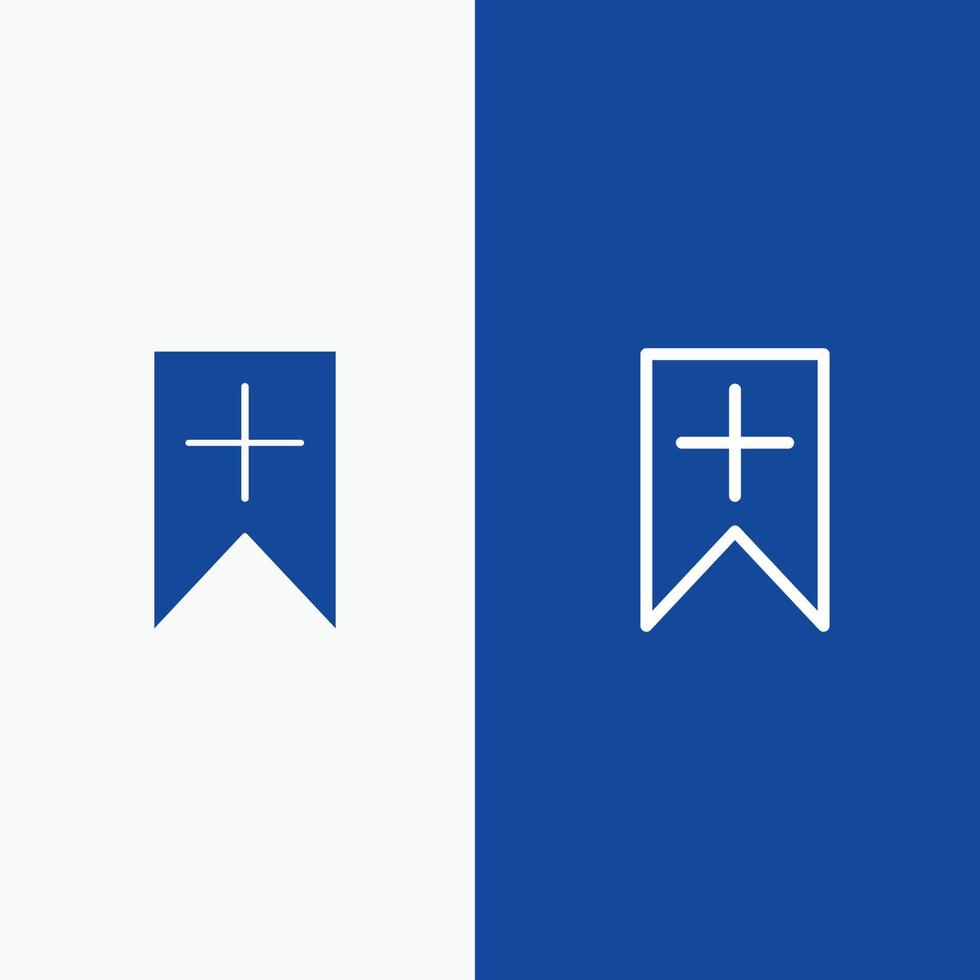 Tag Plus Interface User Line and Glyph Solid icon Blue banner Line and Glyph Solid icon Blue banner vector