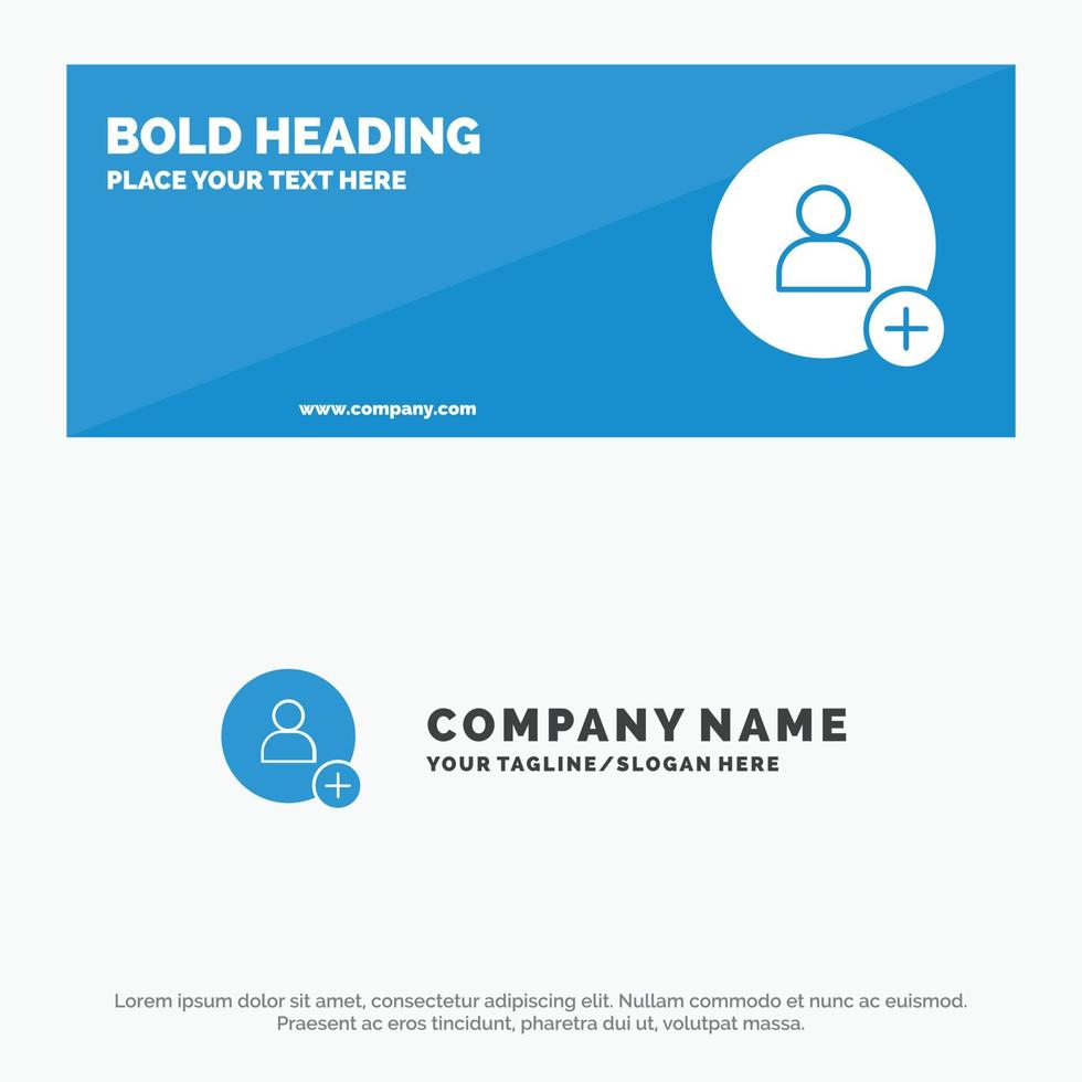 Add Contact Twitter SOlid Icon Website Banner and Business Logo Template vector