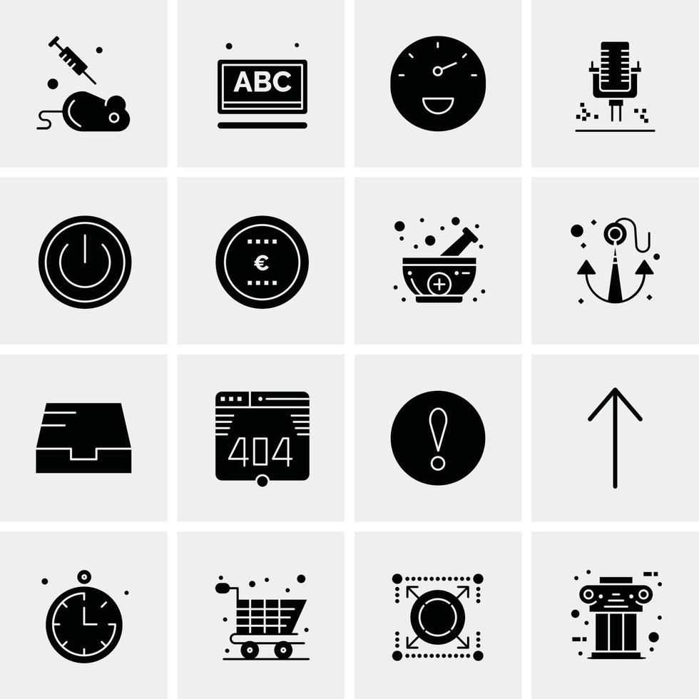 16 iconos universales de negocios vector ilustración de icono creativo para usar en proyectos relacionados con la web y dispositivos móviles