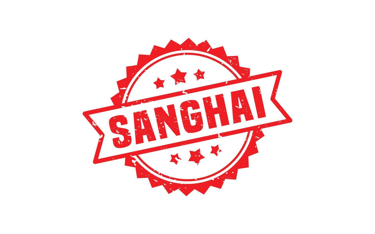 SANGHAI CHINA stamp rubber with grunge style on white background vector