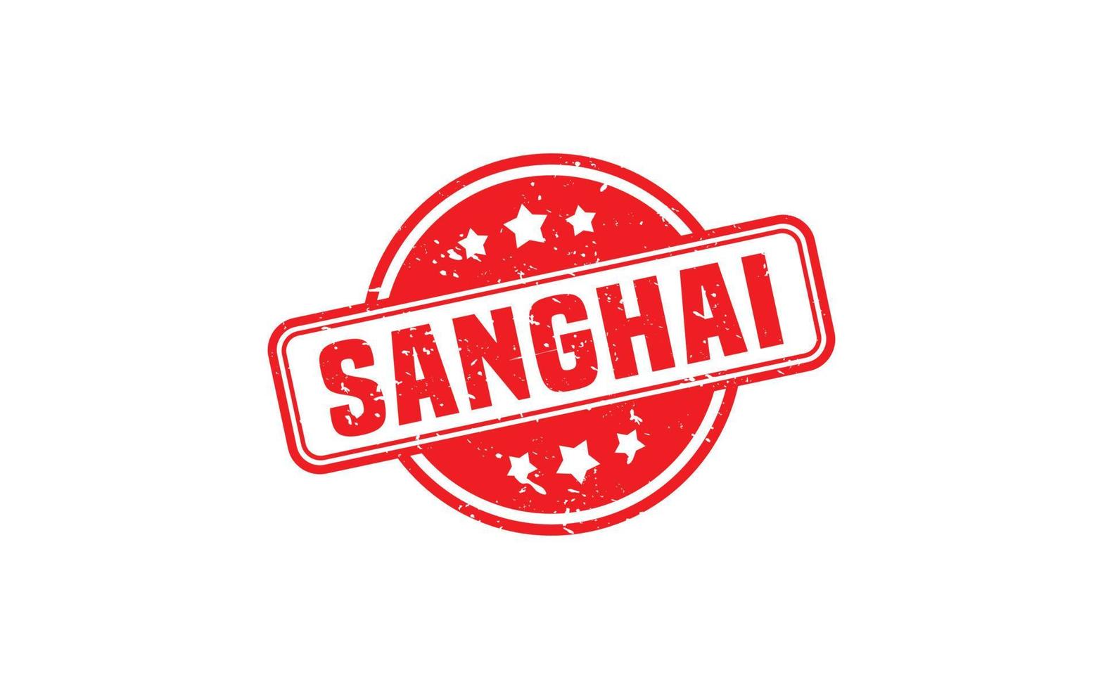 SANGHAI CHINA stamp rubber with grunge style on white background vector