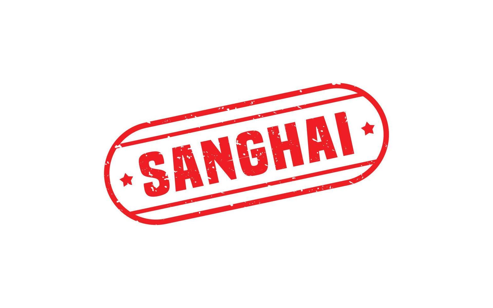 SANGHAI CHINA stamp rubber with grunge style on white background vector