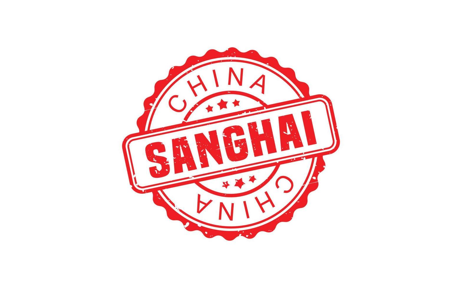 Goma de sello china sanghai con estilo grunge sobre fondo blanco vector