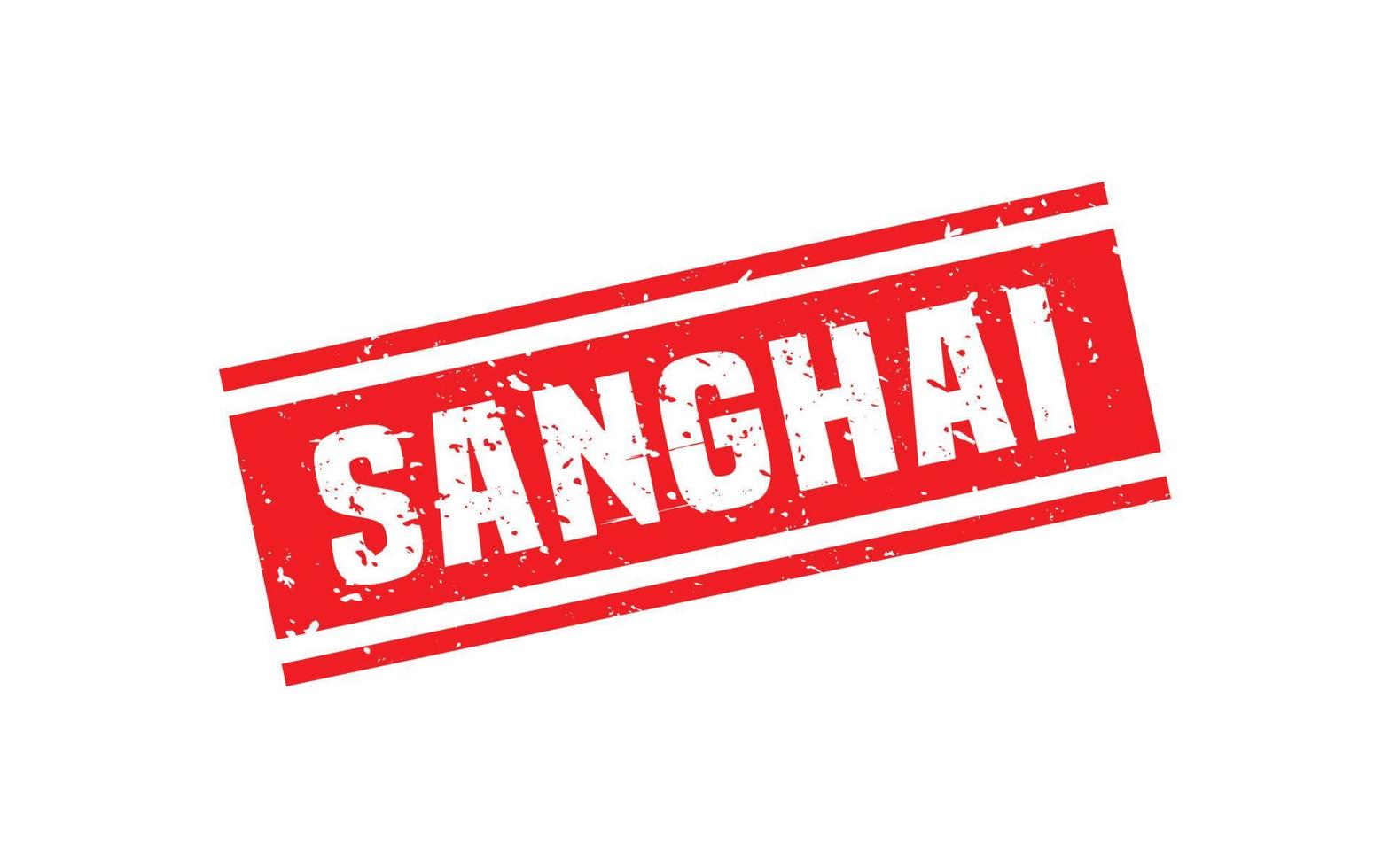 SANGHAI CHINA stamp rubber with grunge style on white background vector