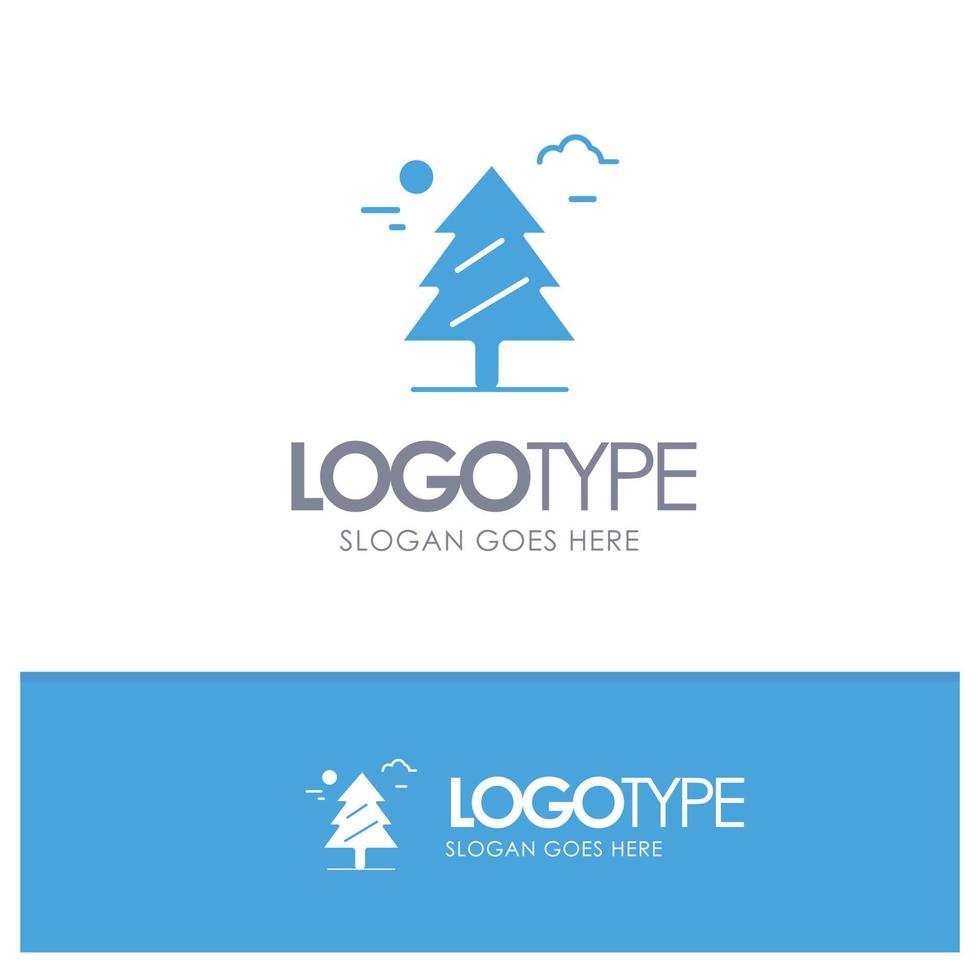 Forest Tree Weald Canada Blue Solid Logo with place for tagline vector