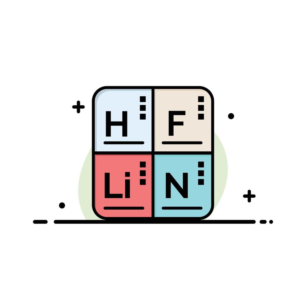 Periodic Table Elements Medical  Business Flat Line Filled Icon Vector Banner Template
