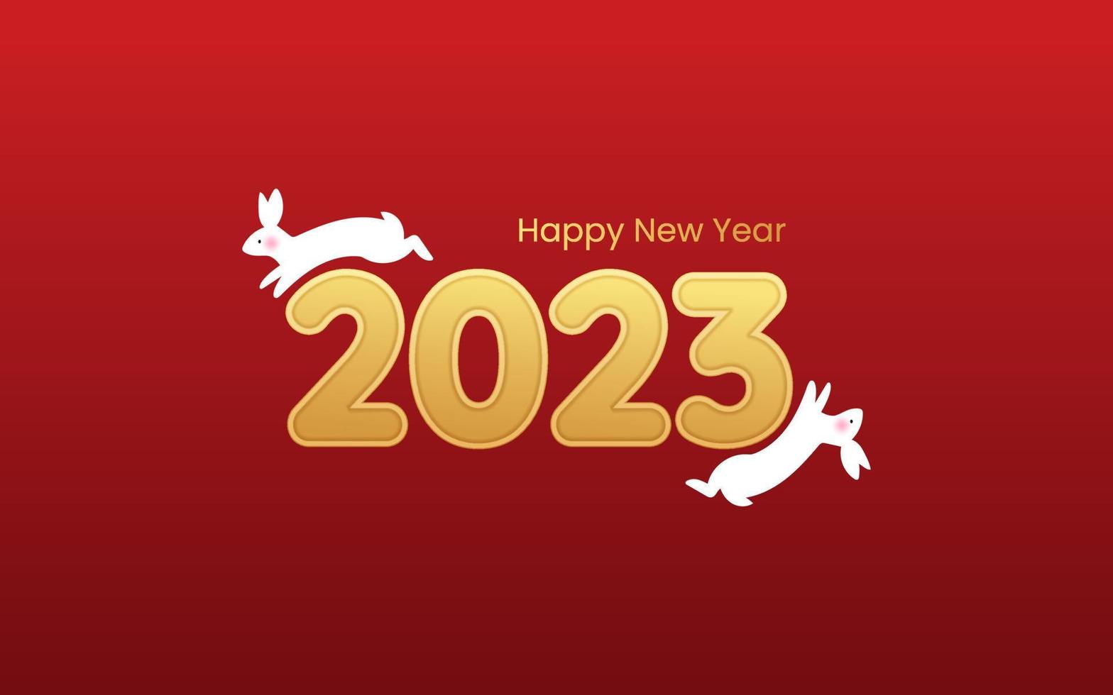 Calendar 2023 template vector, running cute rabbit with ears. Planner 2023 year, Paper cut wall calendar cover. Zodiac Chinese hare luxury design. Happy new year. Red, white and gold colors. vector