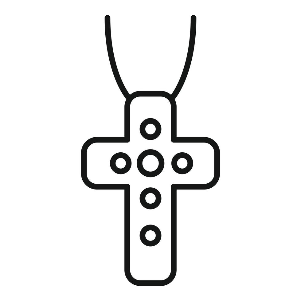 Jeweler cross icon, outline style vector