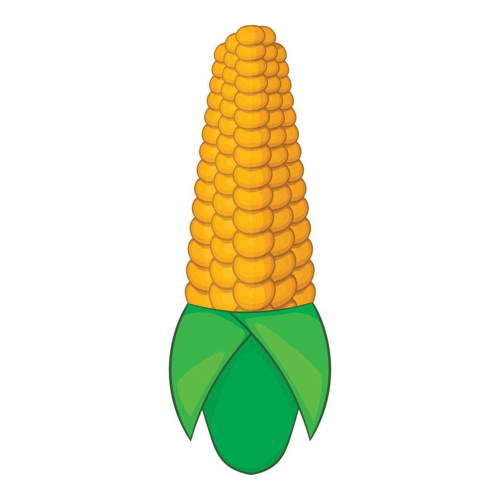 Corn cob icon, cartoon style vector